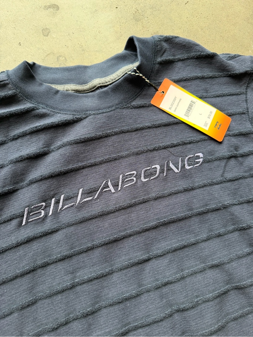 Billabong Men’s Striped Crew Neck Shirt in Charcoal